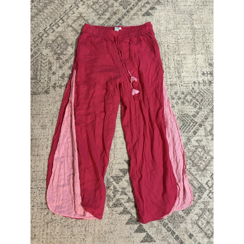 Haute Hippie Women's Pink Flowy Pants With Slit Size Large